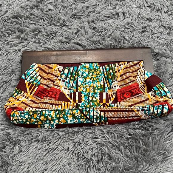Aldo Handbags - ALDO African Print Wood Frame Clutch Ankara Pattern Statement Bag